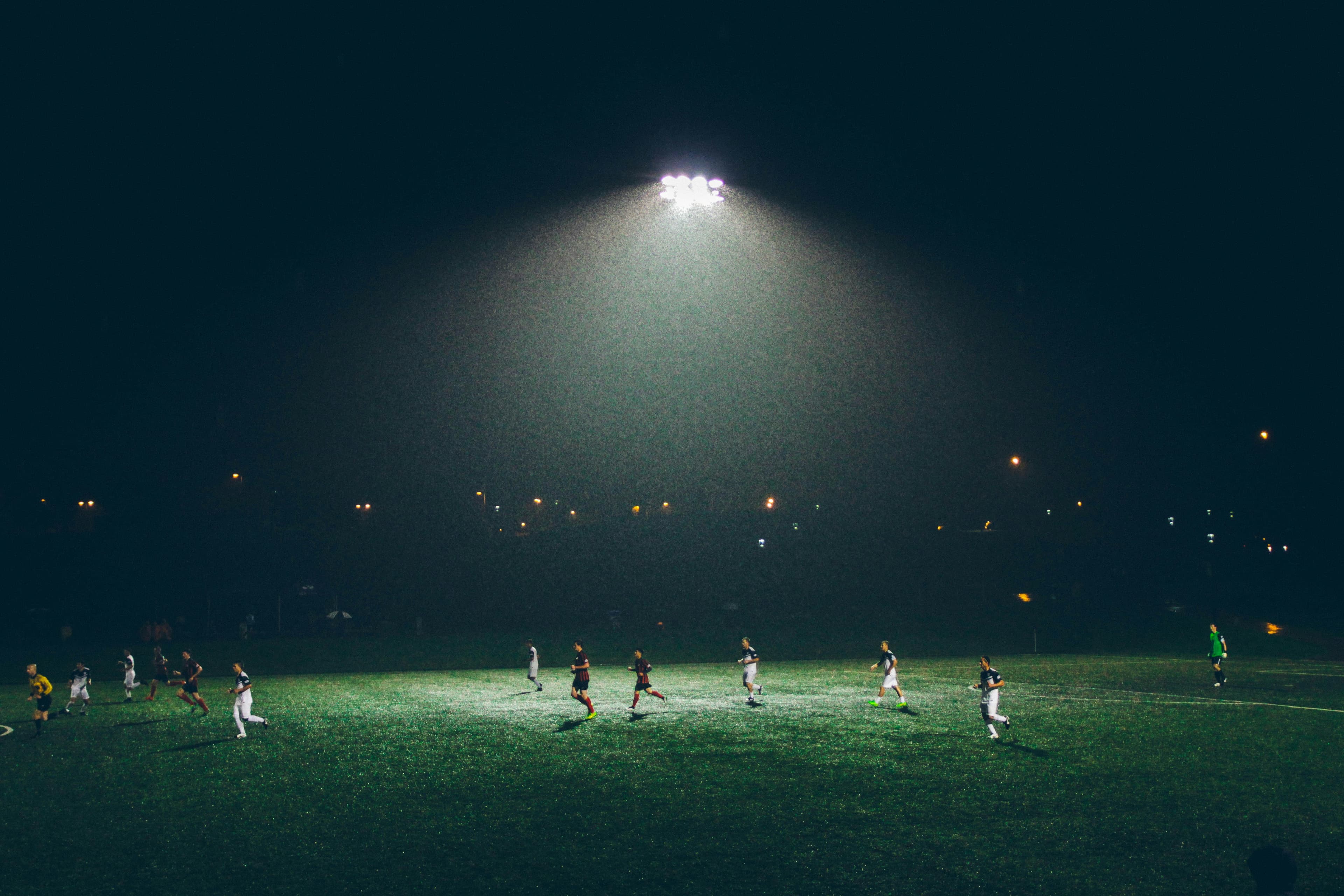 Football players in action